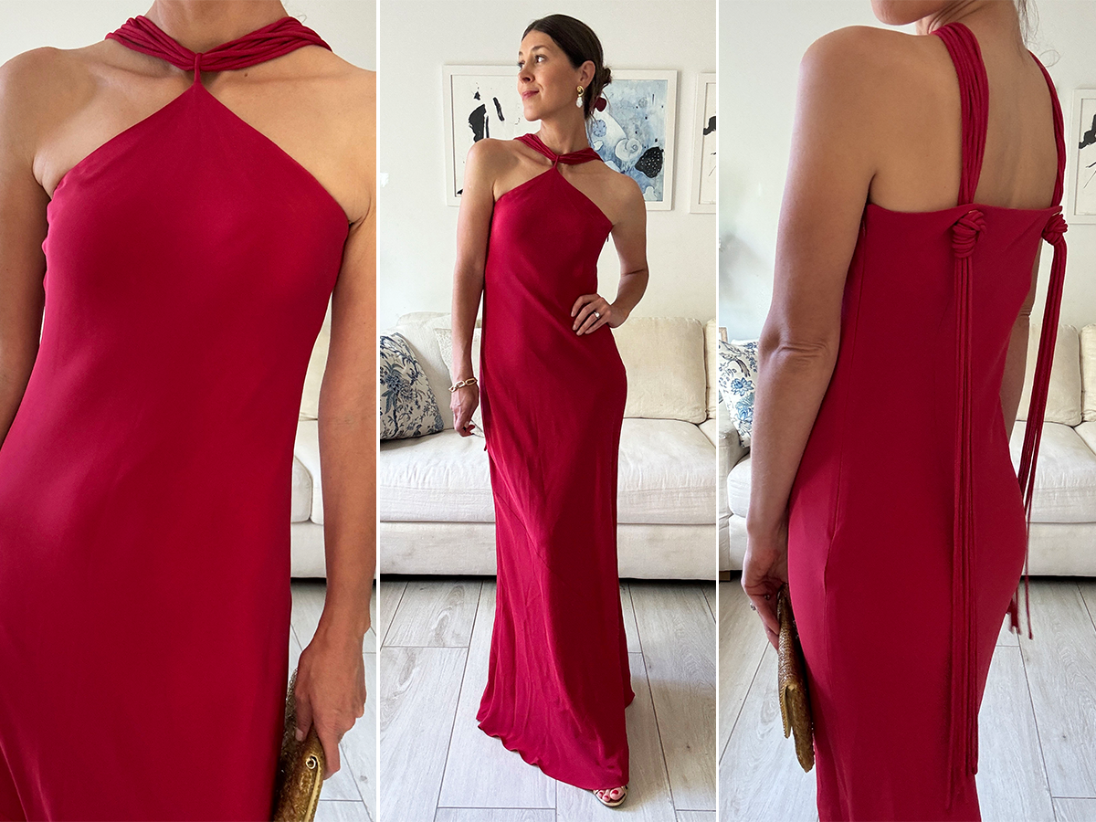 Judith Jones in a red Cult Gaia dress