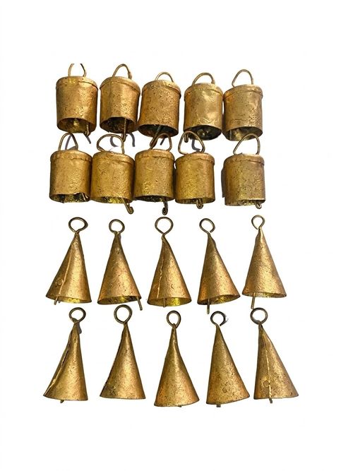 Rustic Cow Bells Christmas Tree Decorations, Pack of 20