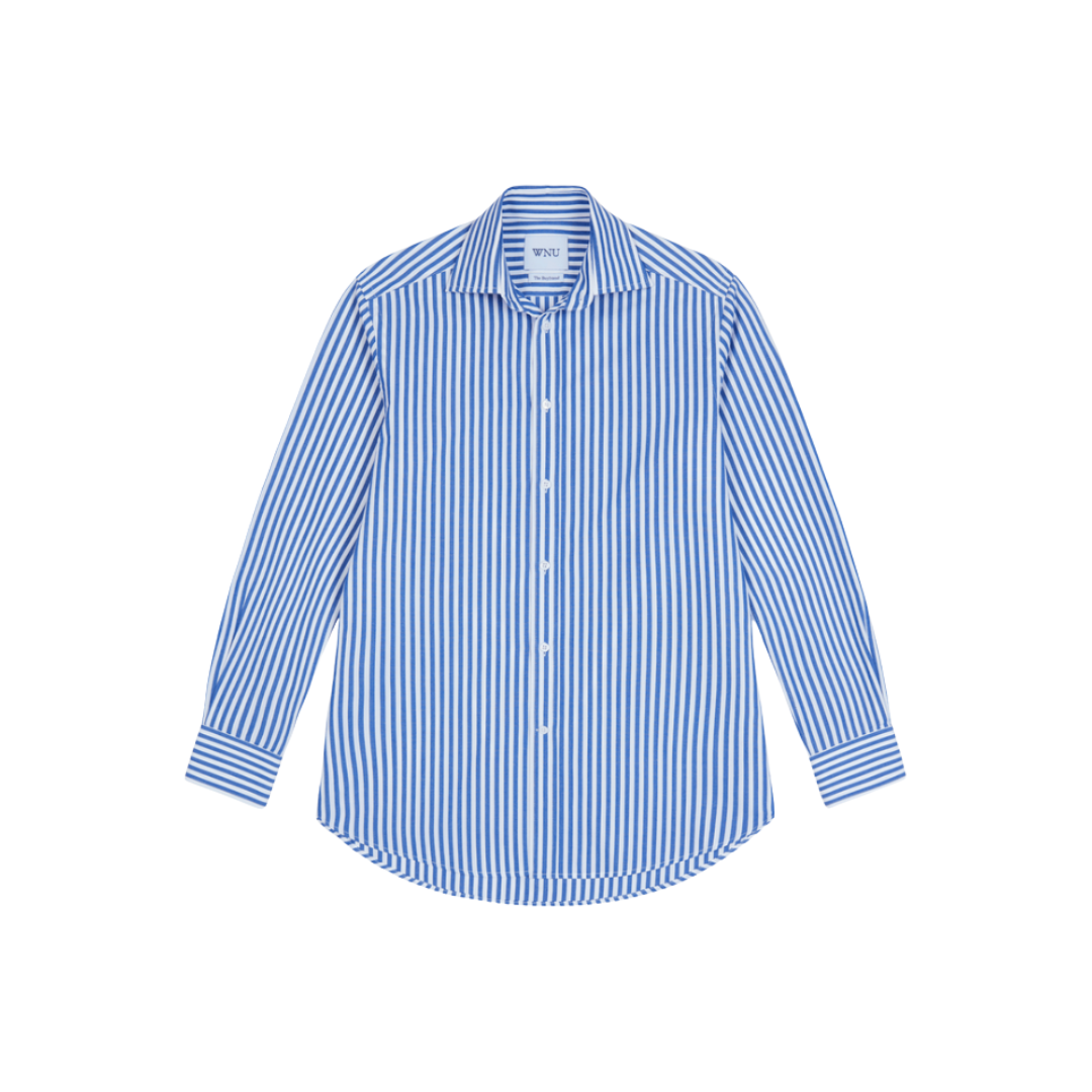 With Nothing Underneath, The Boyfriend: Fine Poplin, Royal Blue Stripe