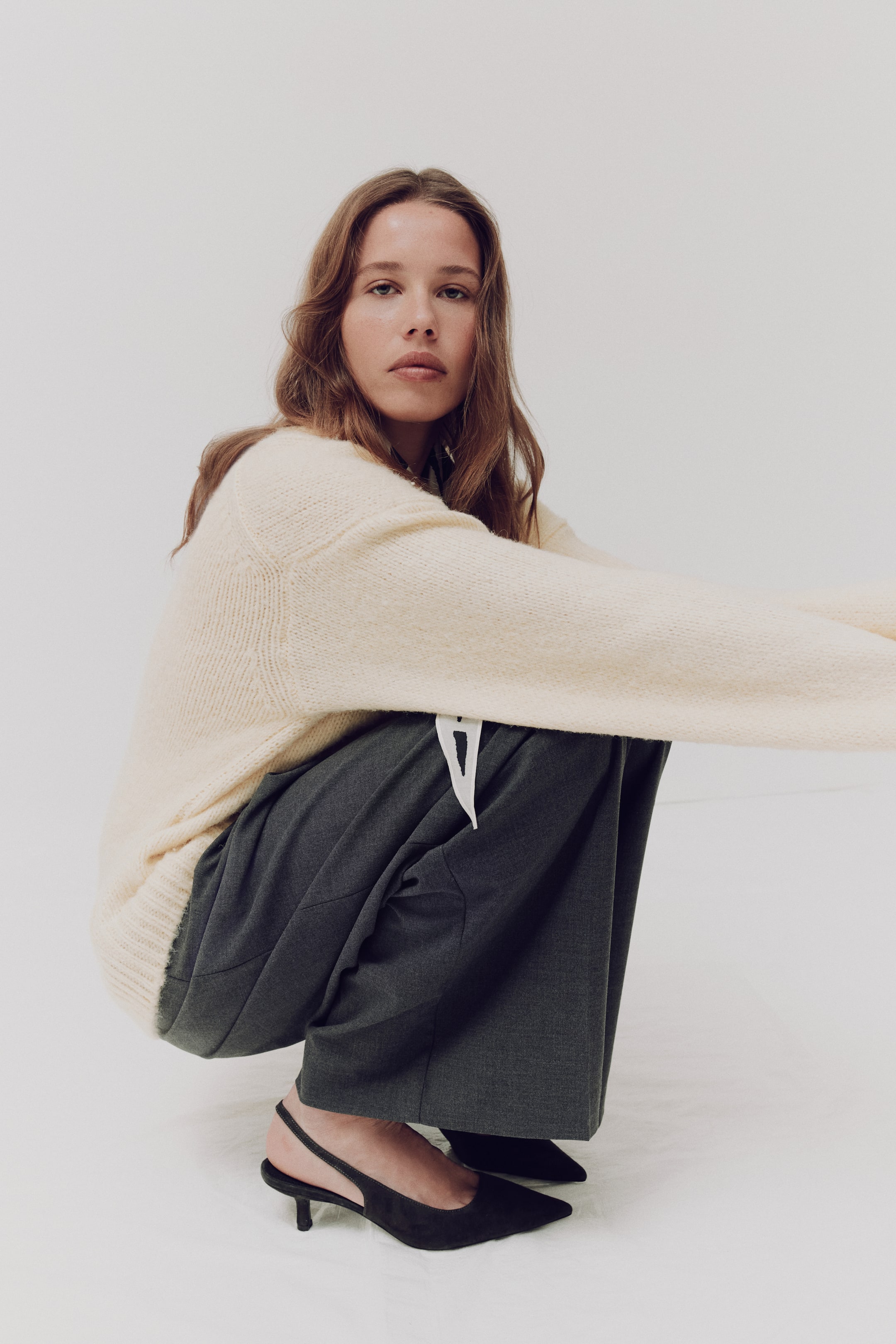 Pointed Suede Slingbacks - Brown