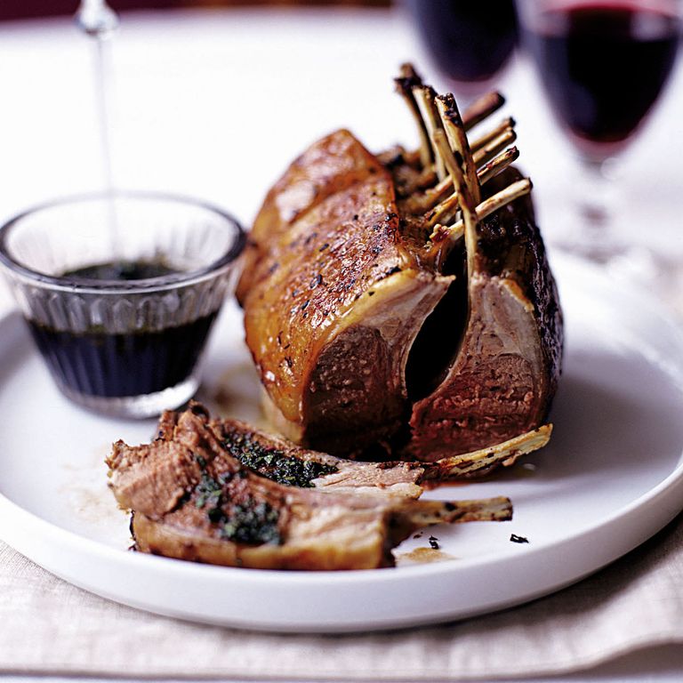 Balsamic Glazed Rack of Lamb with Sweet Potato Gratin Dinner Recipes