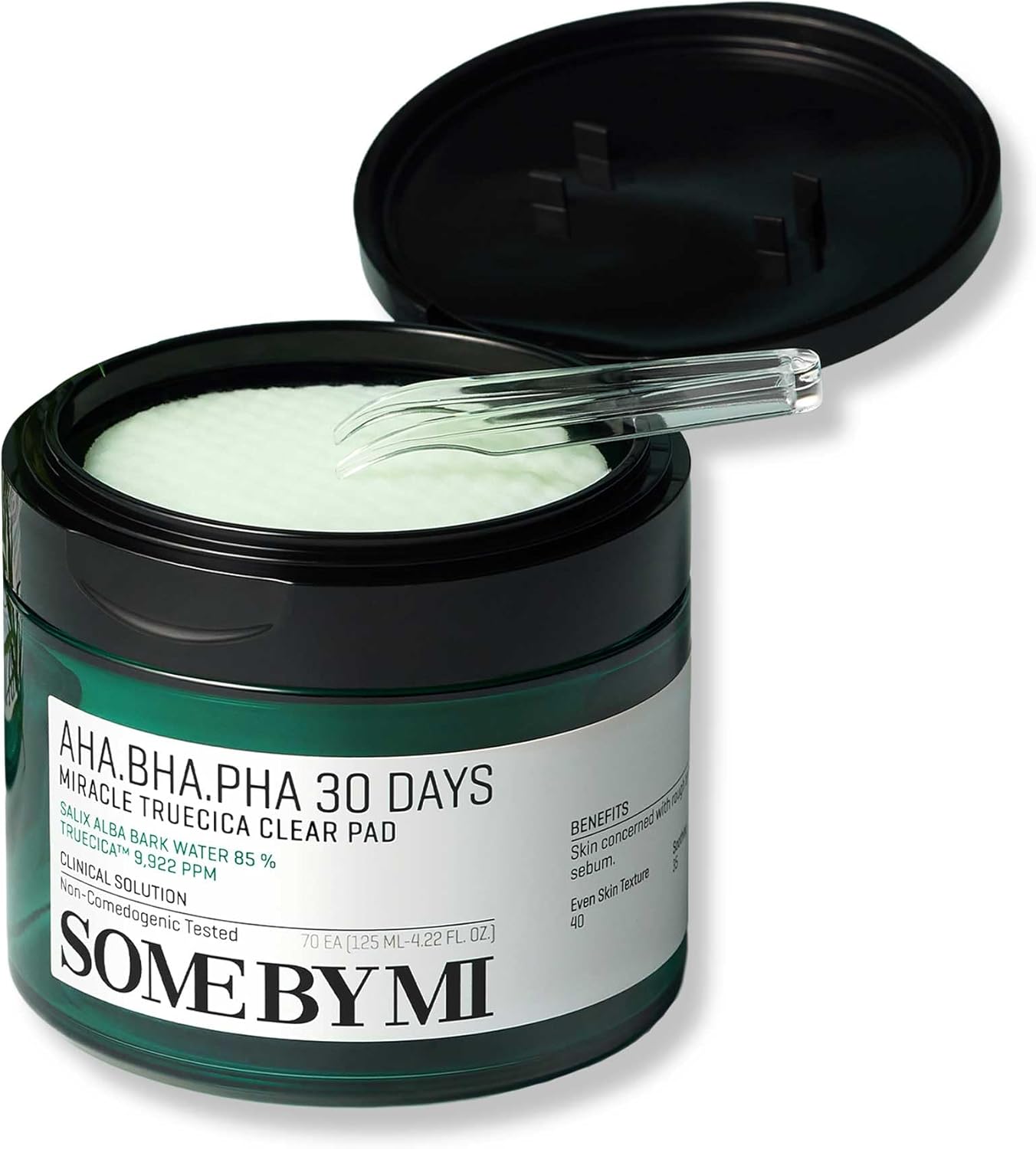 Some by Mi Aha Bha Pha 30 Days Miracle Truecica Clear Pad &amp;ndash; 70 Pads &amp;ndash; Korean Exfoliating Centella Face Toner Pads &amp;ndash; Gently Clears Impurities, Refines Pores &amp;amp; Smooths Skin Texture &amp;ndash; Korean Skin Care