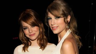 Taylor Swift and Emma Stone posing together in 2011