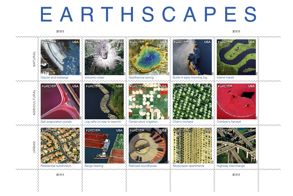 USPS, stamps, earth images