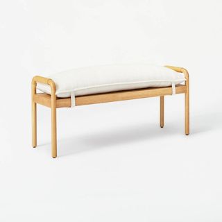 A Ventura bench with a white cushion is one of the best Target furniture pieces.