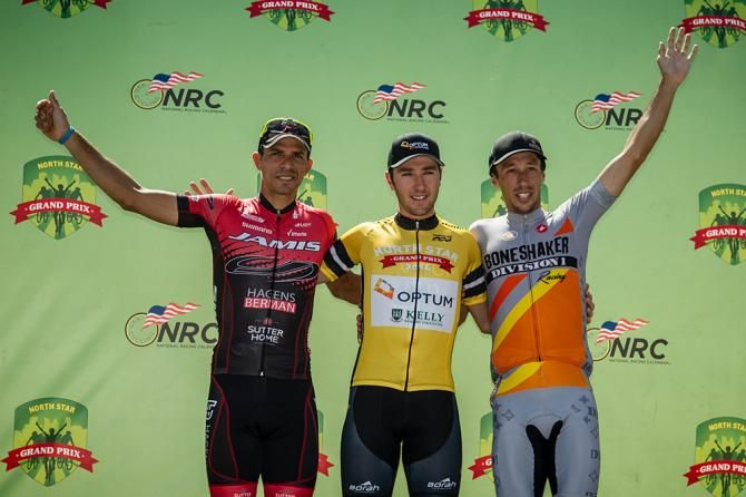 The men&rsquo;s top three after a week of racing