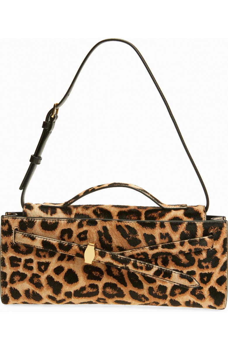 Leopard Print Genuine Calf Hair Dash Clutch