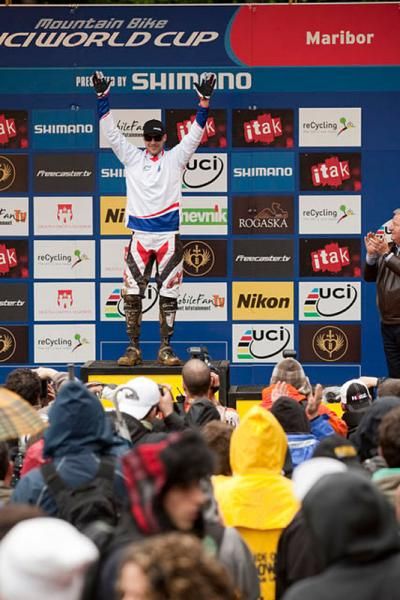 Greg Minnaar (Santa Cruz Syndicate) earned the World Cup leader's jersey in Maribor, Slovenia.