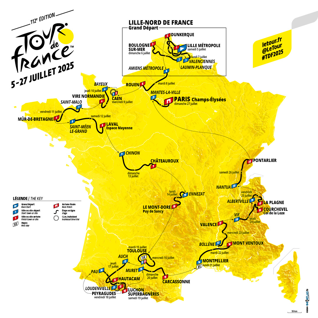 Tour de France route 2025