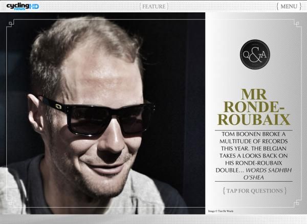 Tom Boonen as featured in Cyclingnews HD