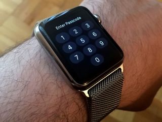 Apple Watch on passcode screen