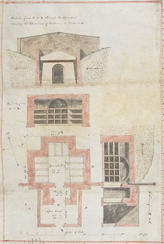 The 1819 plans for the mausoleum.