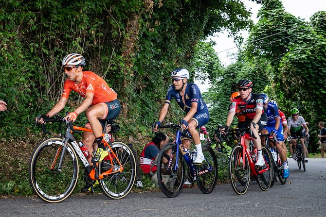 The chase group makes its way up todays steep climb during the US Pro Road Race National Championships on June 24, 2018 in Knoxville, Tennessee