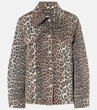 Leopard-Print Denim Jacket