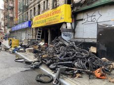 Image of the e-bike shop in NYC that caught fire after a lithium-ion battery explosion