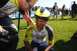 Paris Roubaix 2022 - 119th Edition - Compiegne - Roubaix 257.2 km - 17/04/2022 - Tom Devriendt (BEL - IntermarchÃ© - Wanty - Gobert MatÃ©riaux) - photo Luca Bettini/SprintCyclingAgencyÂ©2022