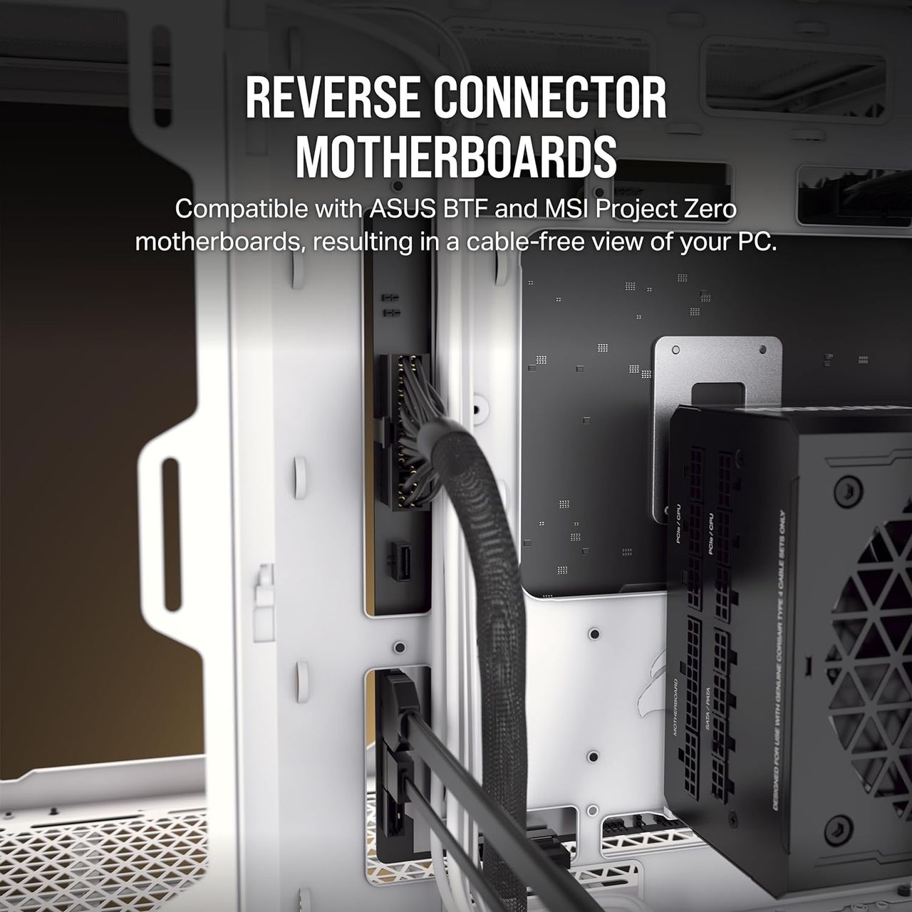 Reverse Connector motherboard compatible cases by Corsair