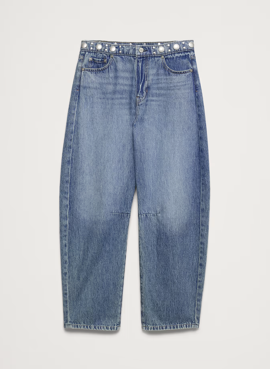 Banana Republic, Mid-Rise Barrel Studded Jean