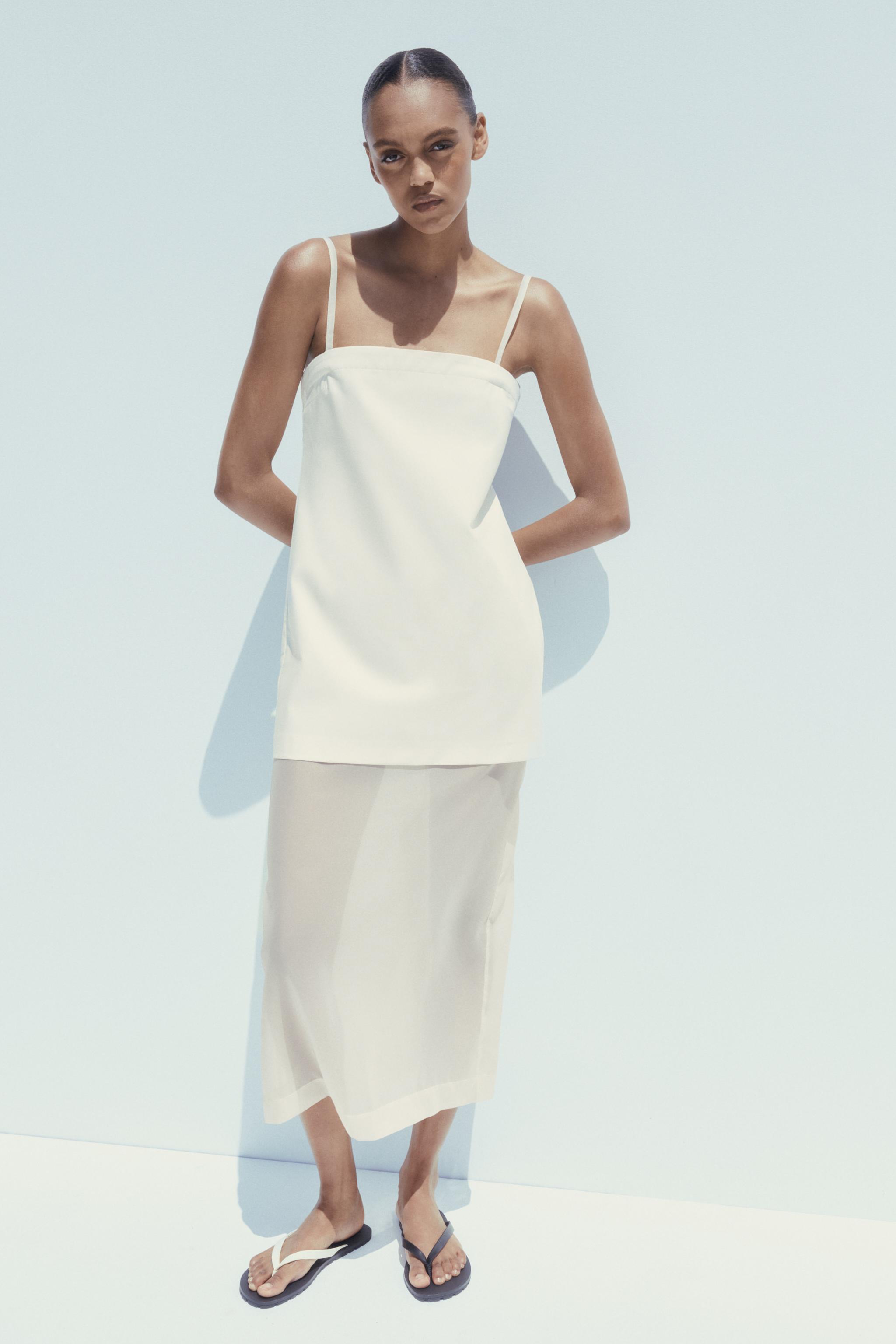 Organza Combination Midi Dress
