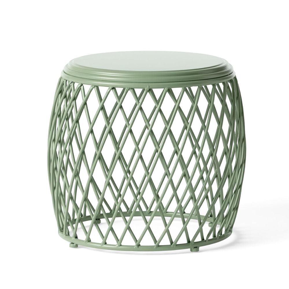 Green Outdoor Lattice Iron Side Table