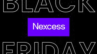 Nexcess logo in white with purple boarder on black background with Black Friday text at the top and bottom