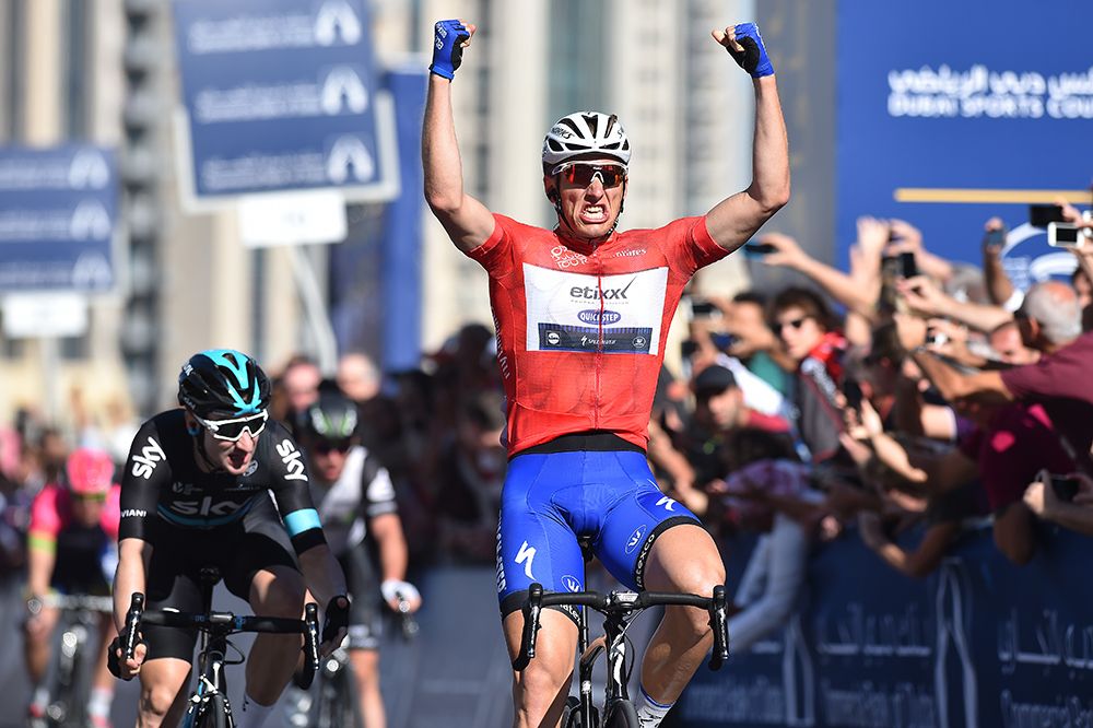 Marcel Kittel celebrates his Dubai Tour victory