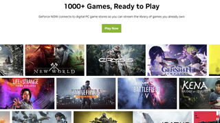 GeForce NOW's selection of available games for streaming.