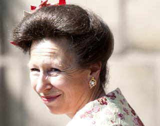 Princess Anne wearing her Grima pearl earrings to daughter Zara Tindall's wedding