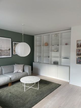 Ikea shelving hacks built-in shelving storage for living room with Girby and Besta