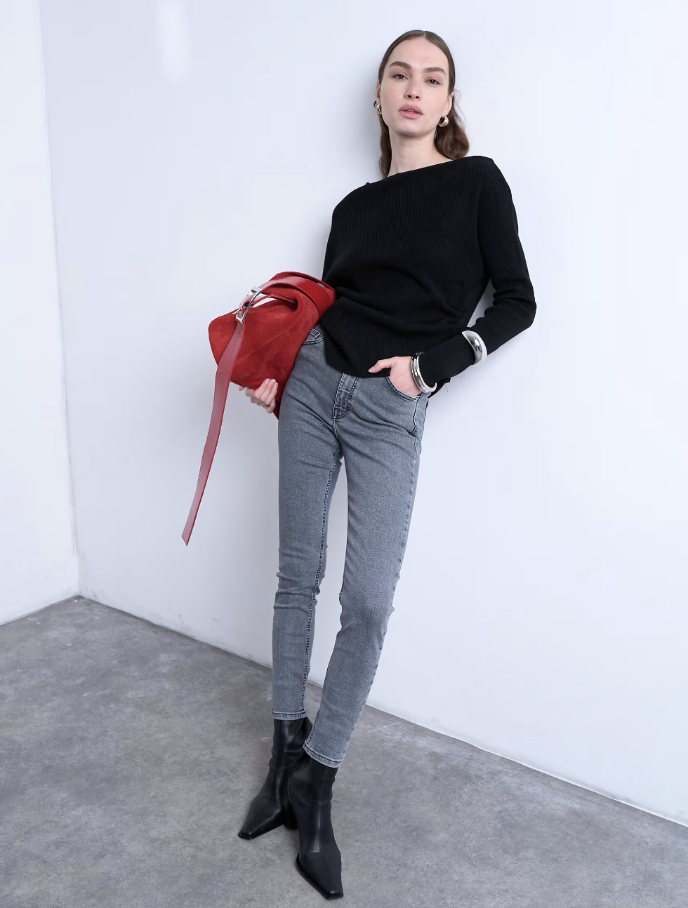 Topshop, Jamie high rise skinny jean in grey