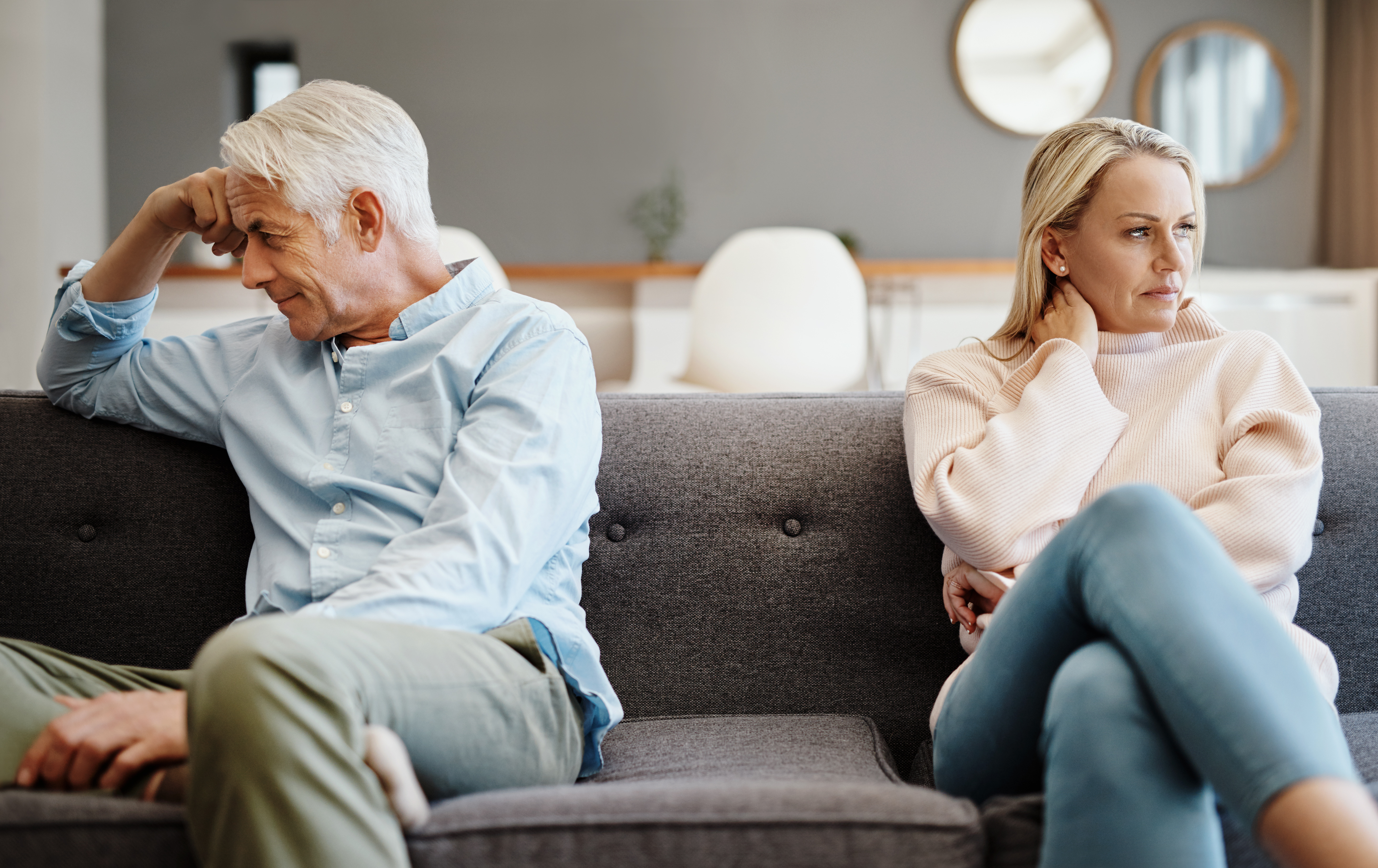 Shot of a mature couple having a disagreement at home