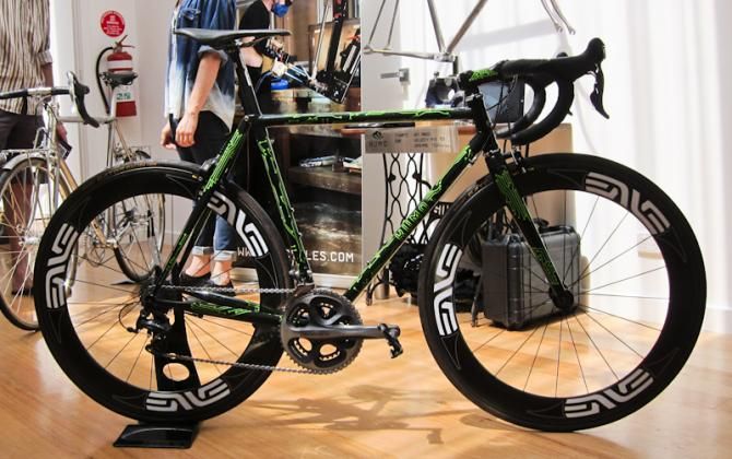 This eye-popping Kumo Cycles Road bike was the first thing to catch eyes upon entry.