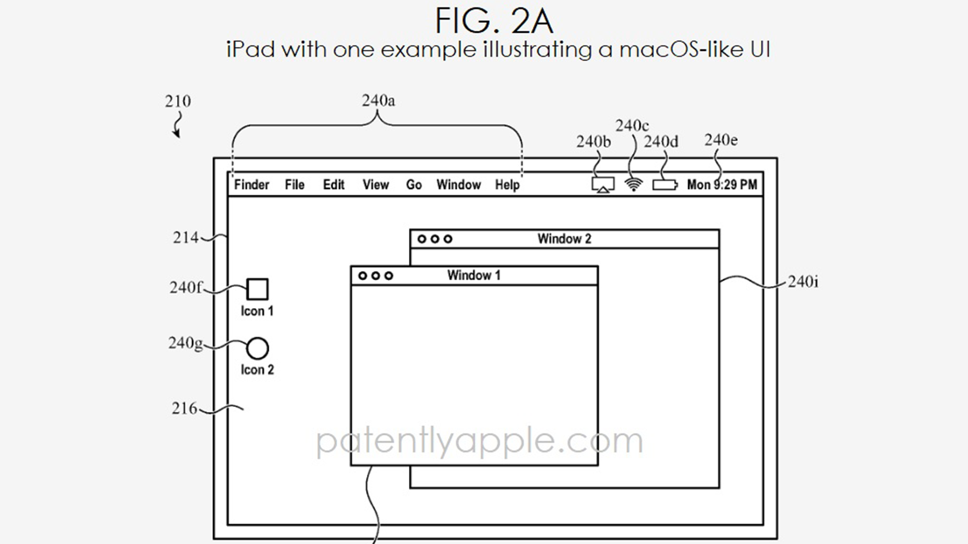Patent presenting a macOS mode on iPad