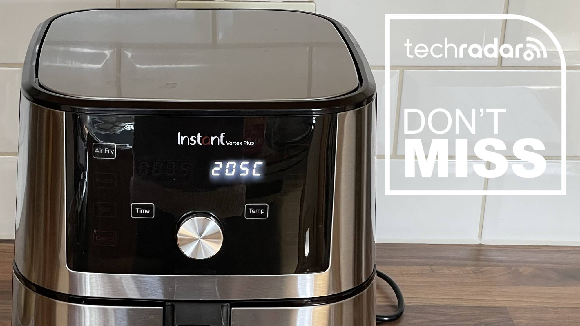 Instant Vortex Plus air fryer on a kitchen countertop 