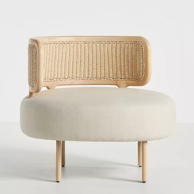 accent chair with white cushion