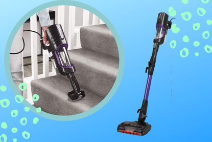 a collage showing the Shark vacuum cleaner available on Amazon Prime Day