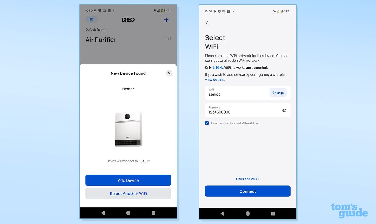 Dreo wall space heater app connection