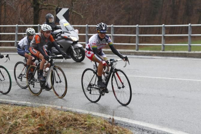 Ashleigh Moolman (Lotto Belisol Ladies) leads the break, followed by Jessie Daams (Boels Dolmans)