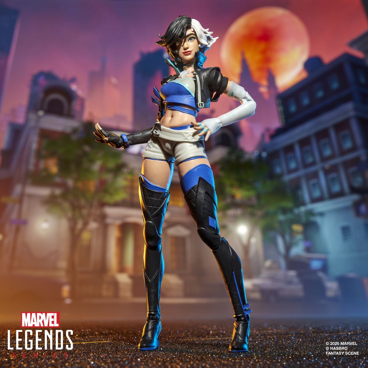 Marvel Rivals Luna action figure posed against a colorful background