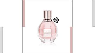Viktor and Rolf Flowerbomb perfume on a template background