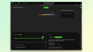 A screenshot of the Razer Synapse app showing how you can customize the Razer Monitor Stand Chroma