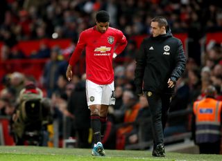 Marcus Rashford has not featured since Manchester United's FA Cup third-round replay against Wolves in January