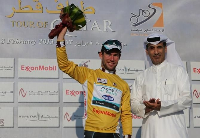 Mark Cavendish (Omega Pharma - Quick Step) in the race leader's jersey