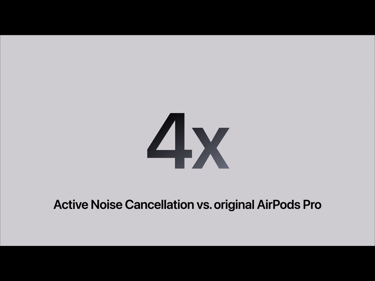 Promotional material for the AirPods Pro 3 from the Apple keynote