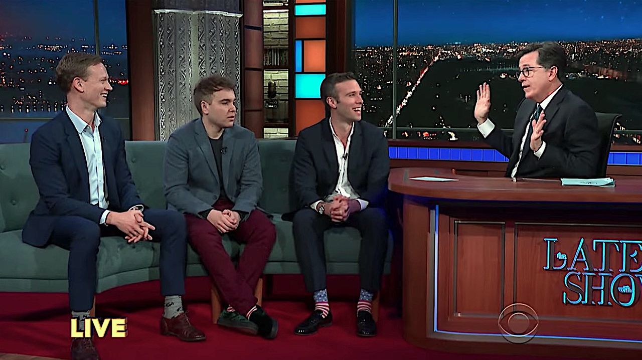 Stephen Colbert interviews the &amp;quot;Pod Save America&amp;quot; trio