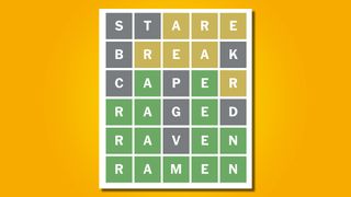 Wordle answer 707 on a yellow background