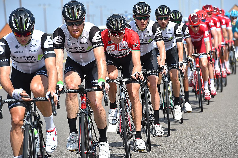 Dimension Data ride for race leader Edvald Boasson Hagen during stage 2 in Oman.