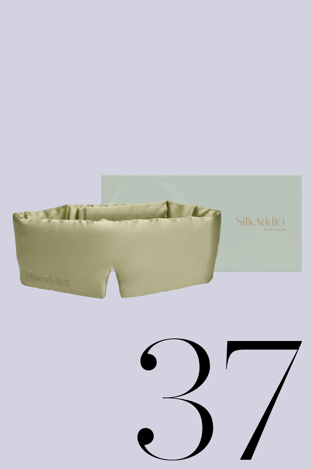 Silk Addict, 100% Mulberry Silk Sleep Mask Wrap in Olive Green