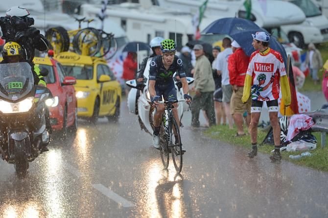 Rui Costa (Movistar) battled through a heavy downpour to claim his second Tour stage of 2013