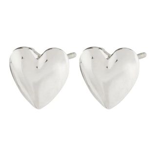 Pilgrim recycled heart earrings silver-plated